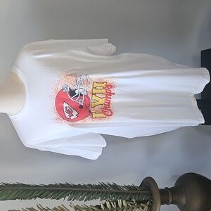 Gildan Lightweight White Tee with Red and Yellow KC Chiefs Graphics